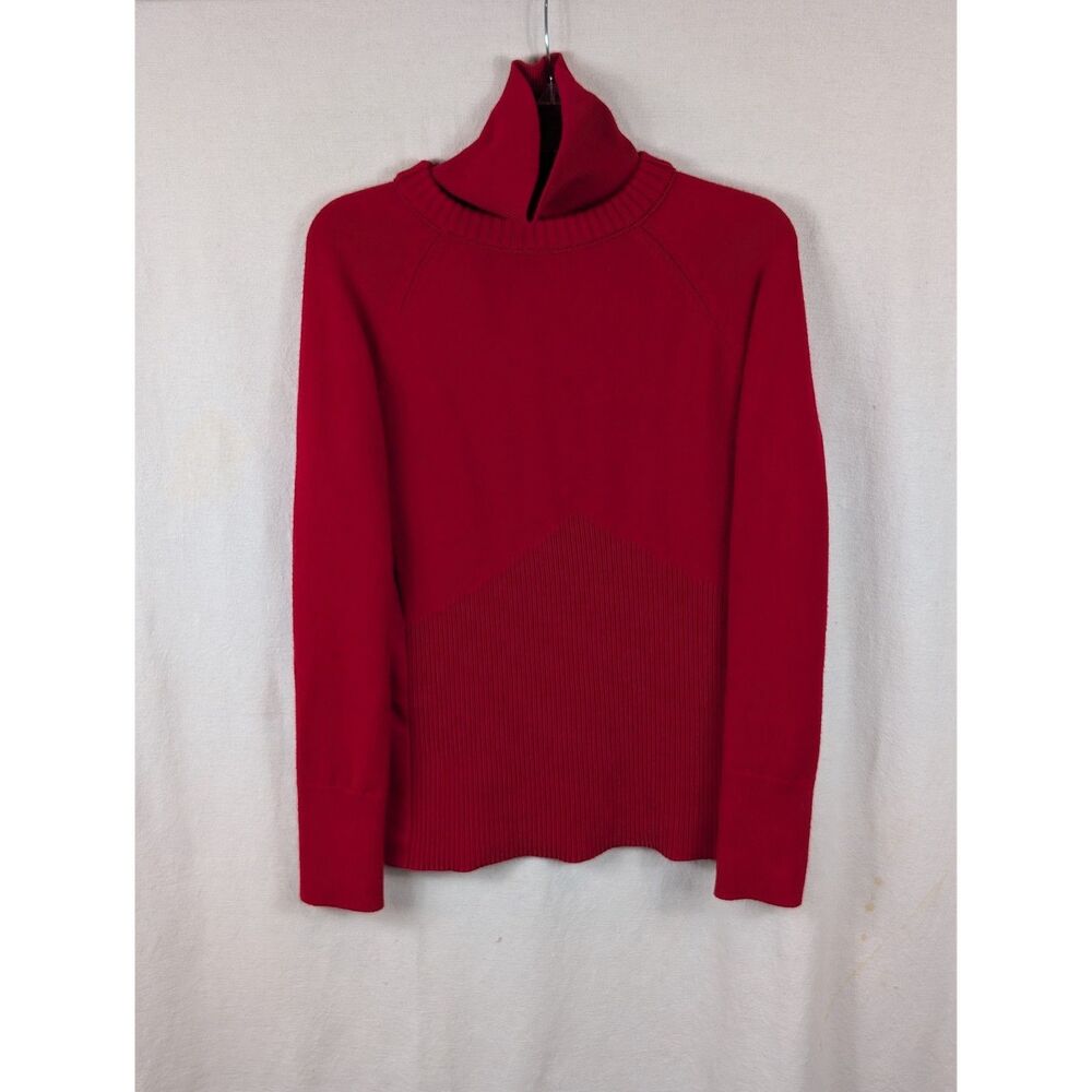 Athleta Mesa Hybrid T-Neck Sweater Red Women's Size Medium